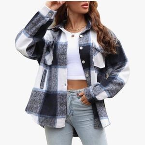 Plaid Women's Jacket - Black and White